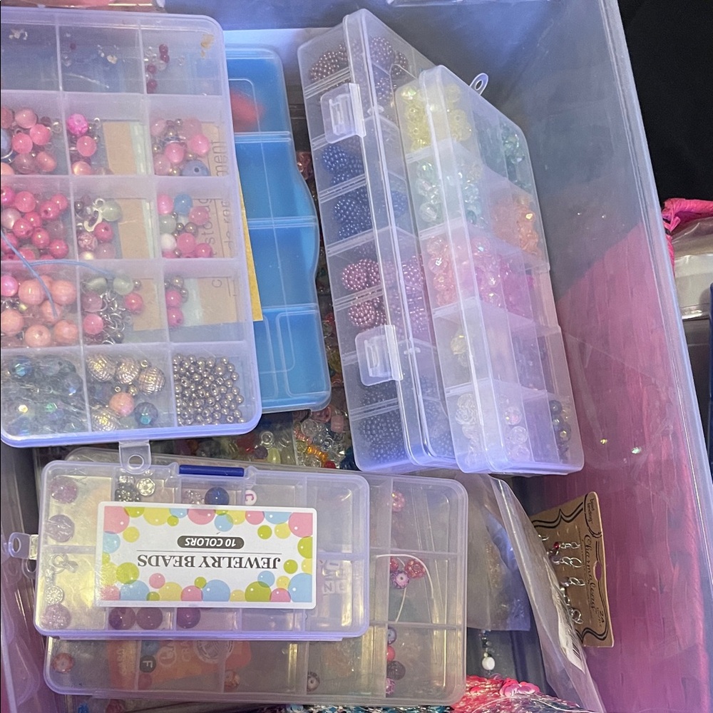 Clear Plastic Jewelry Organizer Box BEADS STRING AND MORE